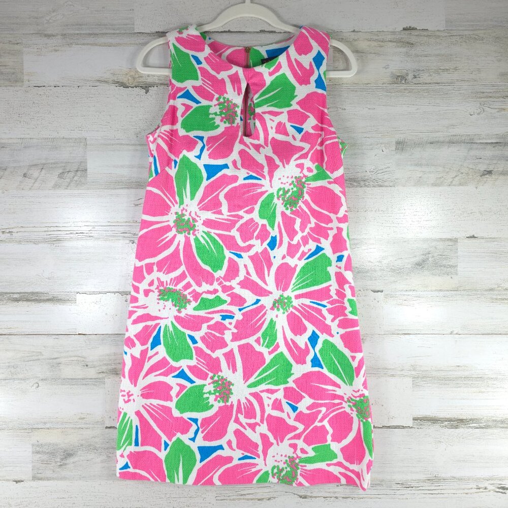 JUST TAYLOR PINK FLORAL PRINT SHIFT MINI DRESS WOMEN'S SIZE 8 SLEEVELESS STRETCH